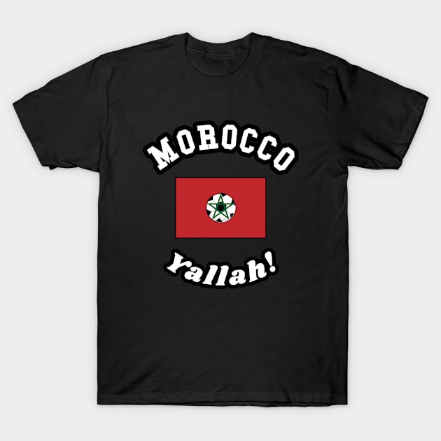 ⚽ Morocco Football, علم المغرب Moroccan Flag, Team Spirit T-Shirt by Pixoplanet